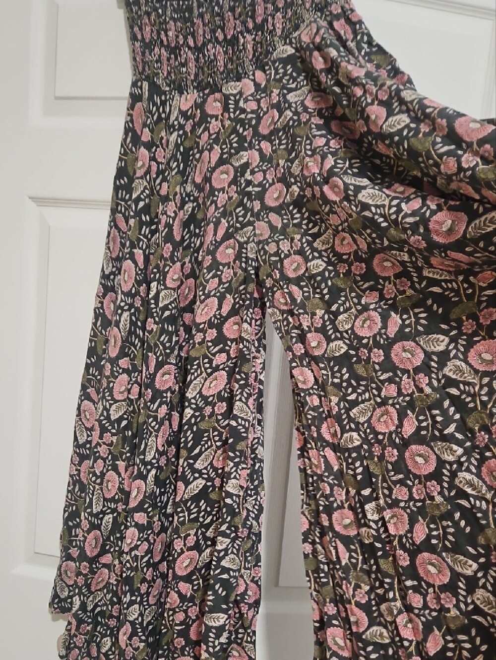 NATURAL LIFE Black with Pink Floral Print Pants - Picture 2 of 5